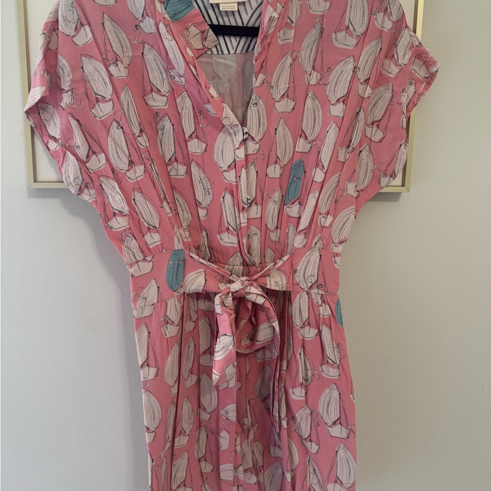 Anthropologie Maeve Pink Sailboat Print Romper